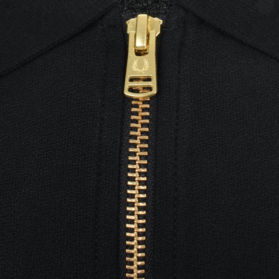 Fred Perry Quarter Zip Polo T Shirt Black